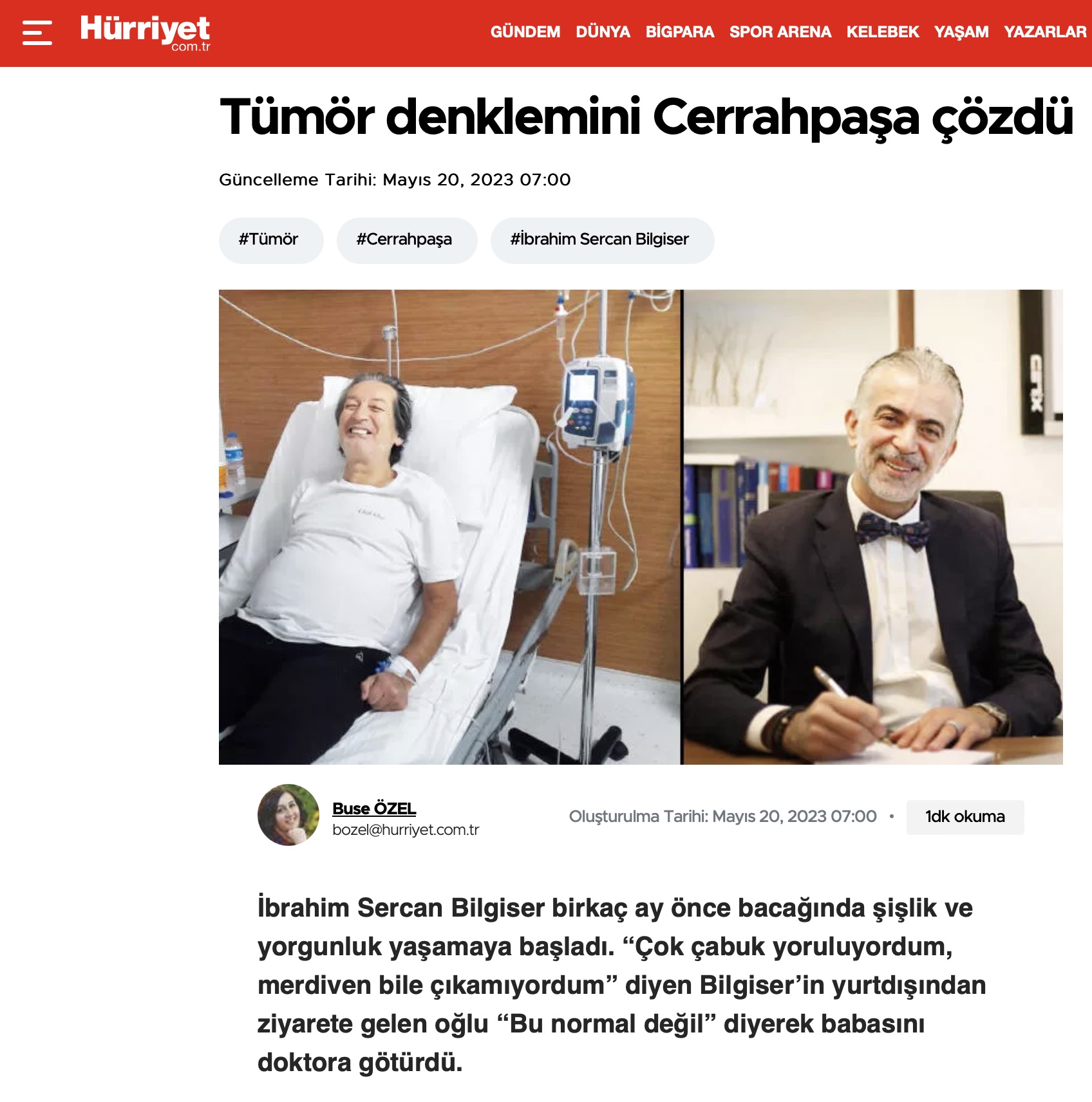 Tümör denklemini Cerrahpaşa çözdü